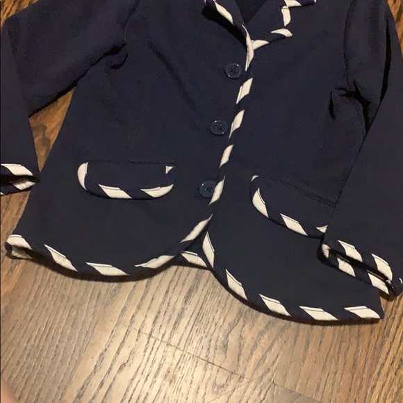Hanna Anderson navy blue 4T stripe blazer jacket - Picture 4 of 7
